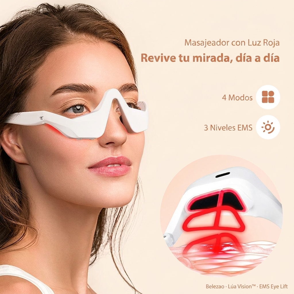 LiftEye Pro™ — Masajeador EMS Antiojeras con Luz Roja