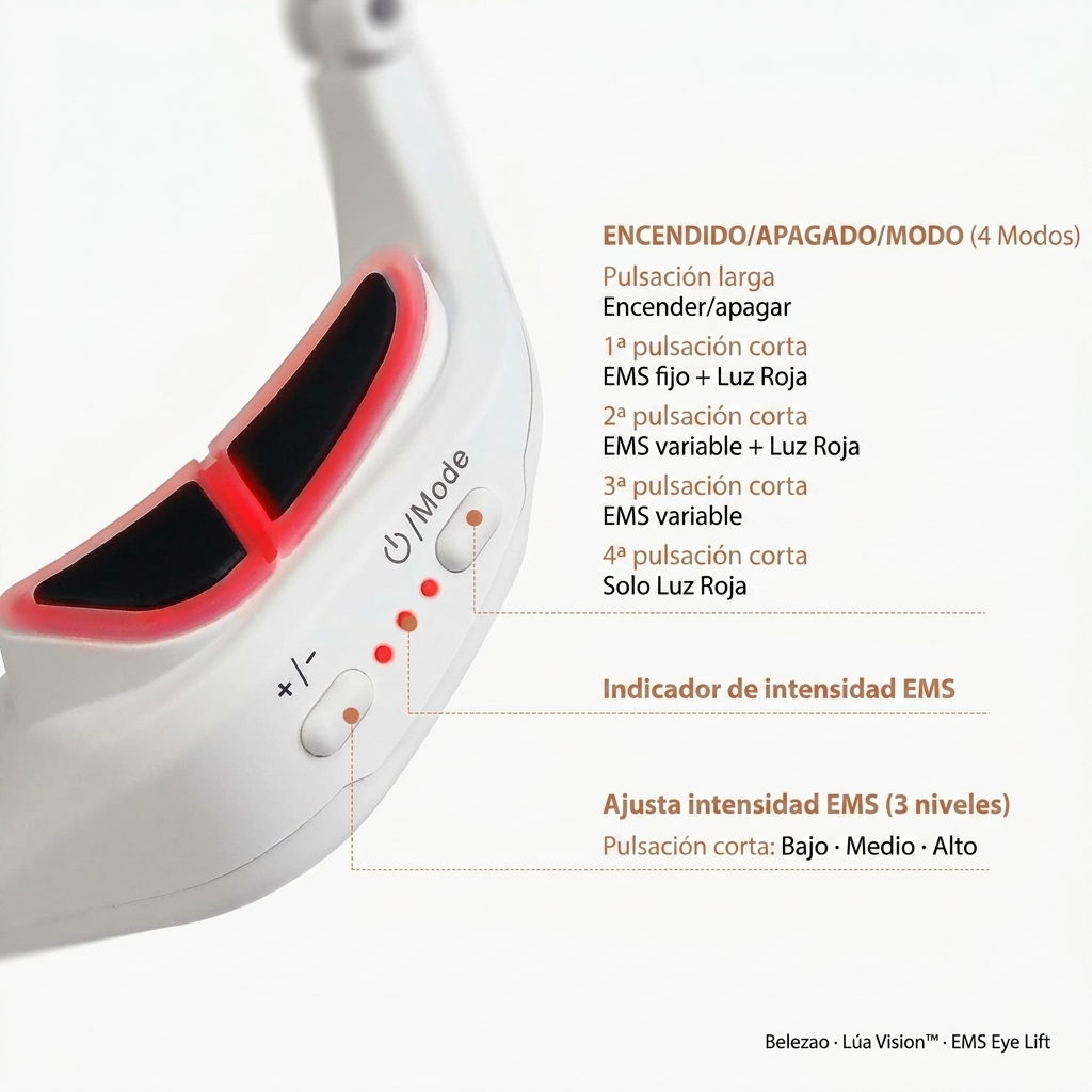 LiftEye Pro™ — Masajeador EMS Antiojeras con Luz Roja