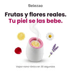 Frutas y flores reales: tu piel se las bebe. Vapor nano-ionico en 30 segundos