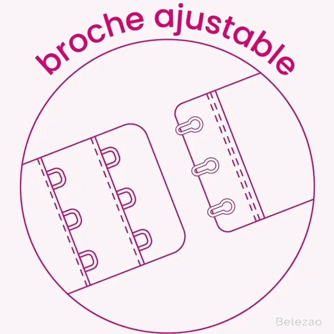 Ilustración del broche frontal de 3 posiciones