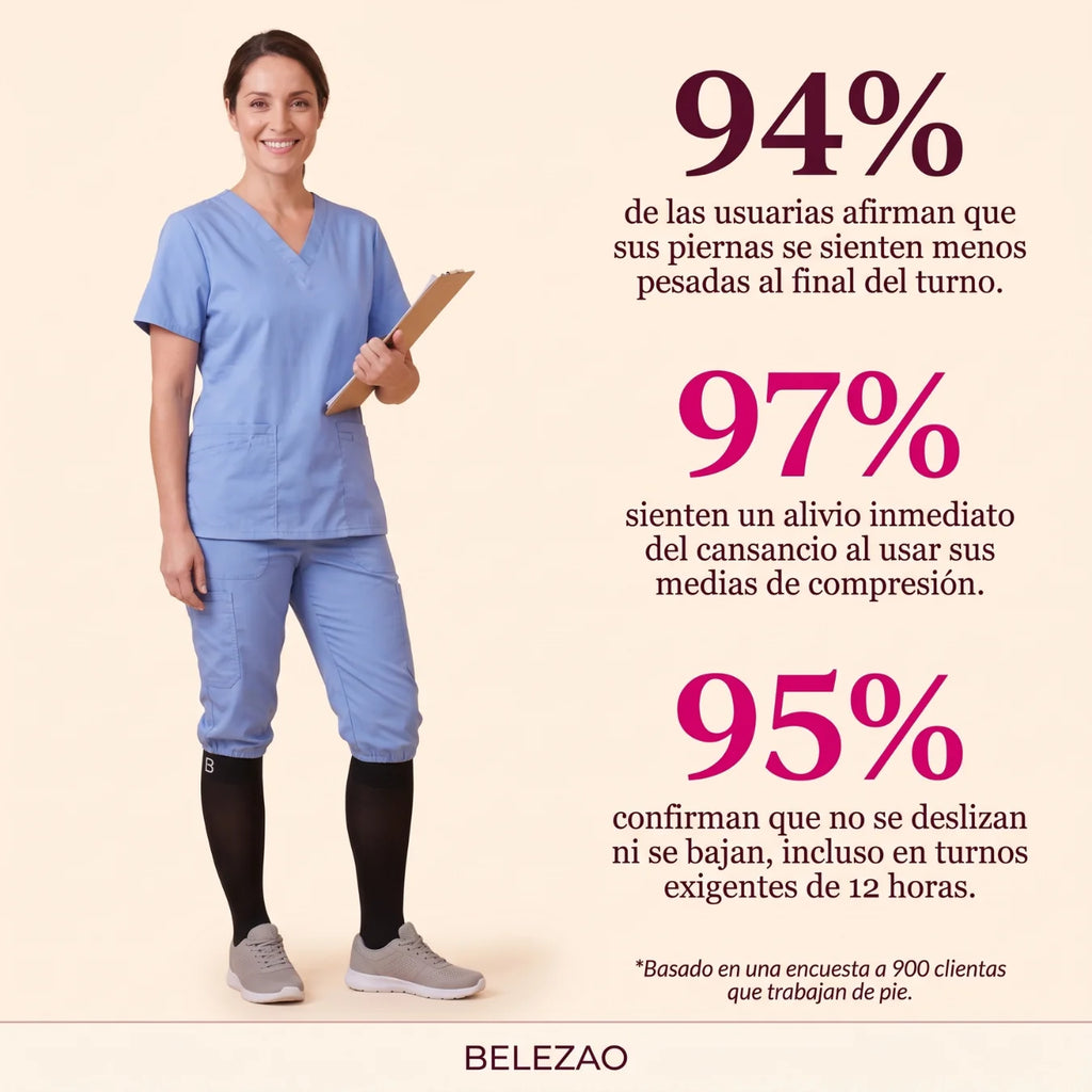 94% siente las piernas menos pesadas al final del turno