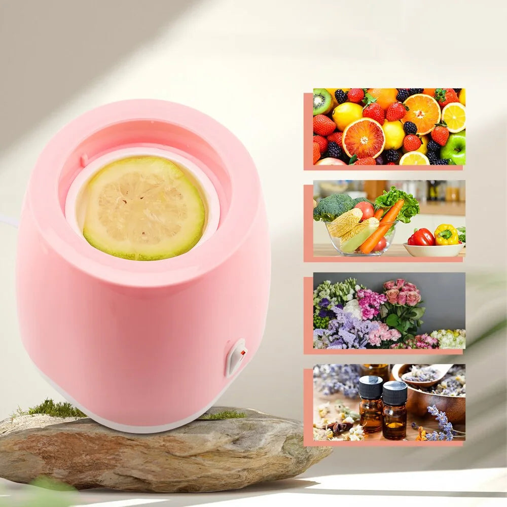 Canastilla botanica con rodaja de limon: frutas, verduras, flores y aceites esenciales